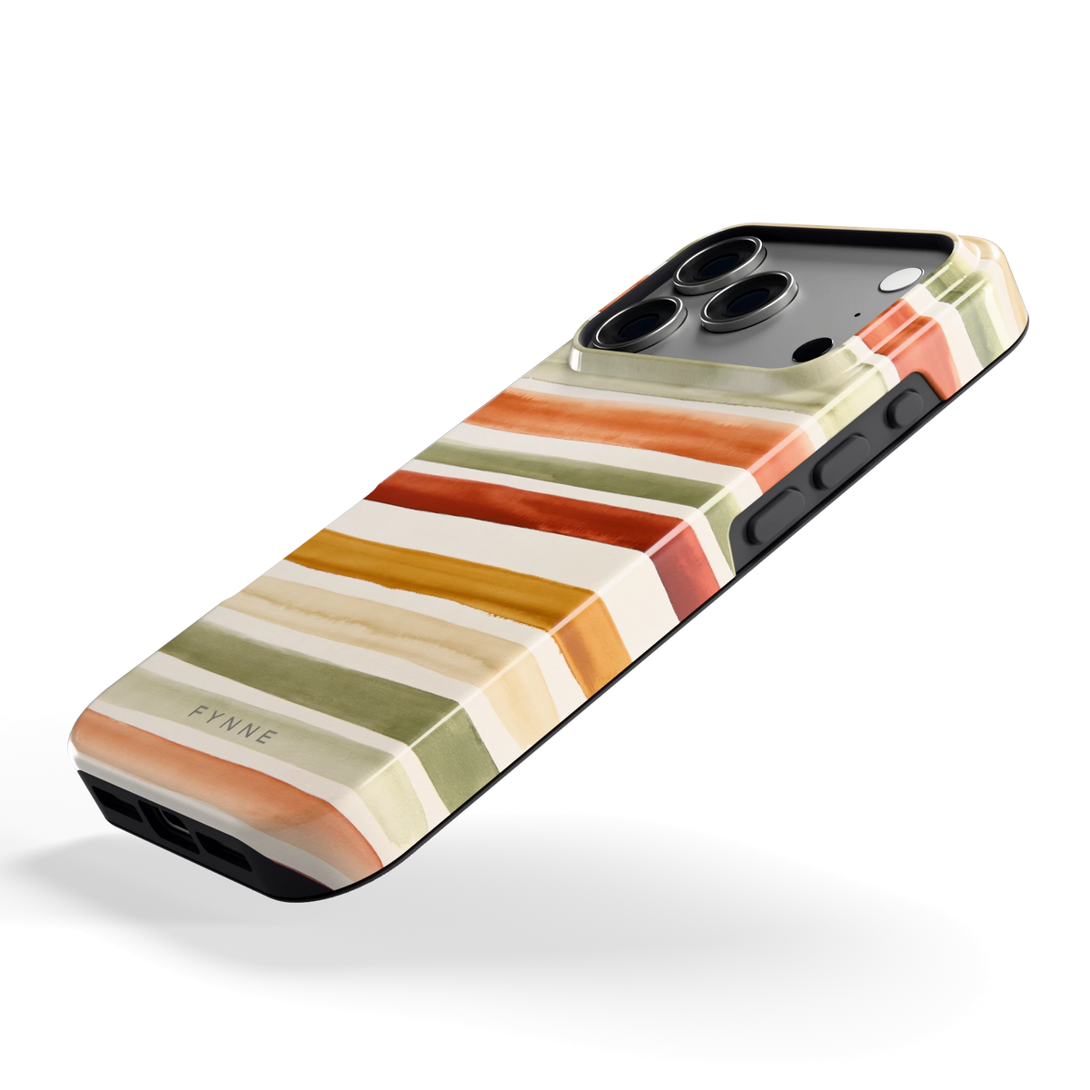 Aquarelstrepen hoesje voor iPhone 17 Pro, schuin