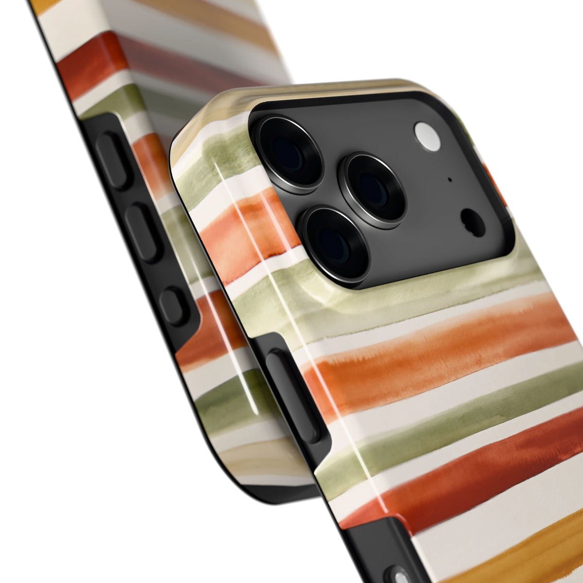 Aquarelstrepen hoesje voor iPhone 17 Pro, close-up
