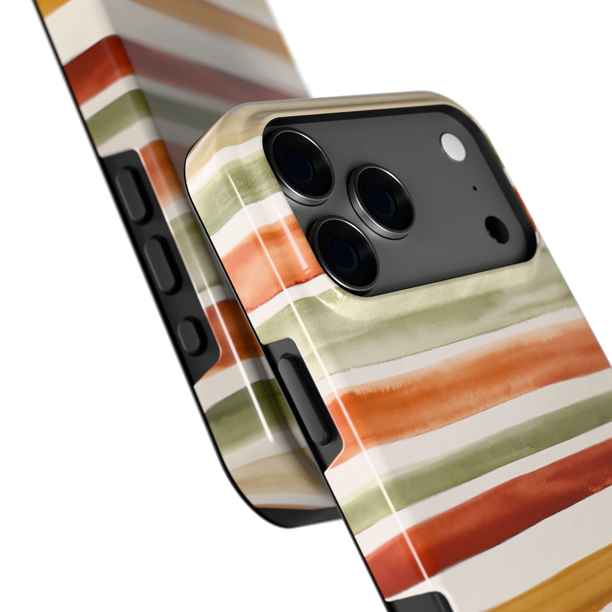 Aquarelstrepen hoesje voor iPhone 17 Pro Max, close-up