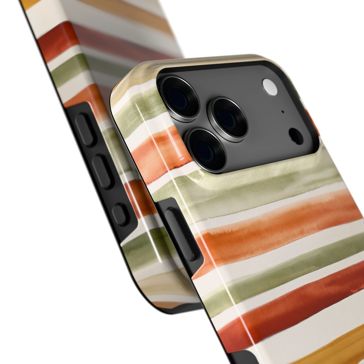 Aquarelstrepen hoesje voor iPhone 18 Pro Max, close-up