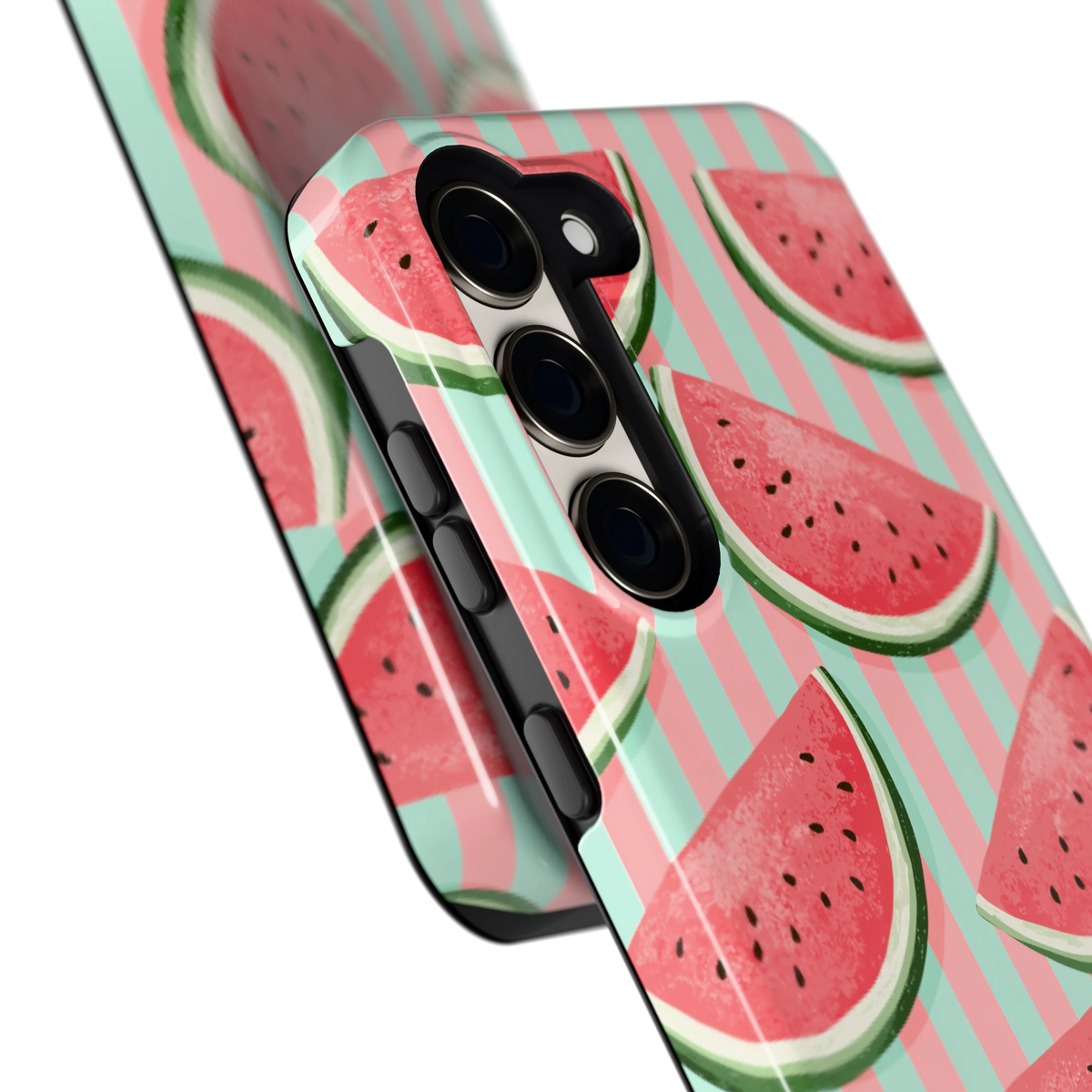 Watermeloenstrepen hoesje voor Galaxy S23, close-up