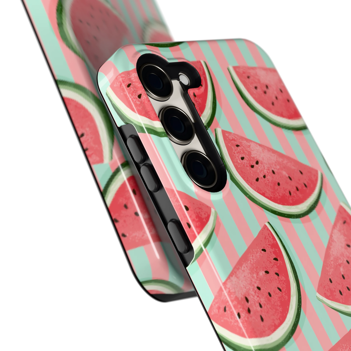 Watermeloenstrepen hoesje voor Galaxy S23+, close-up