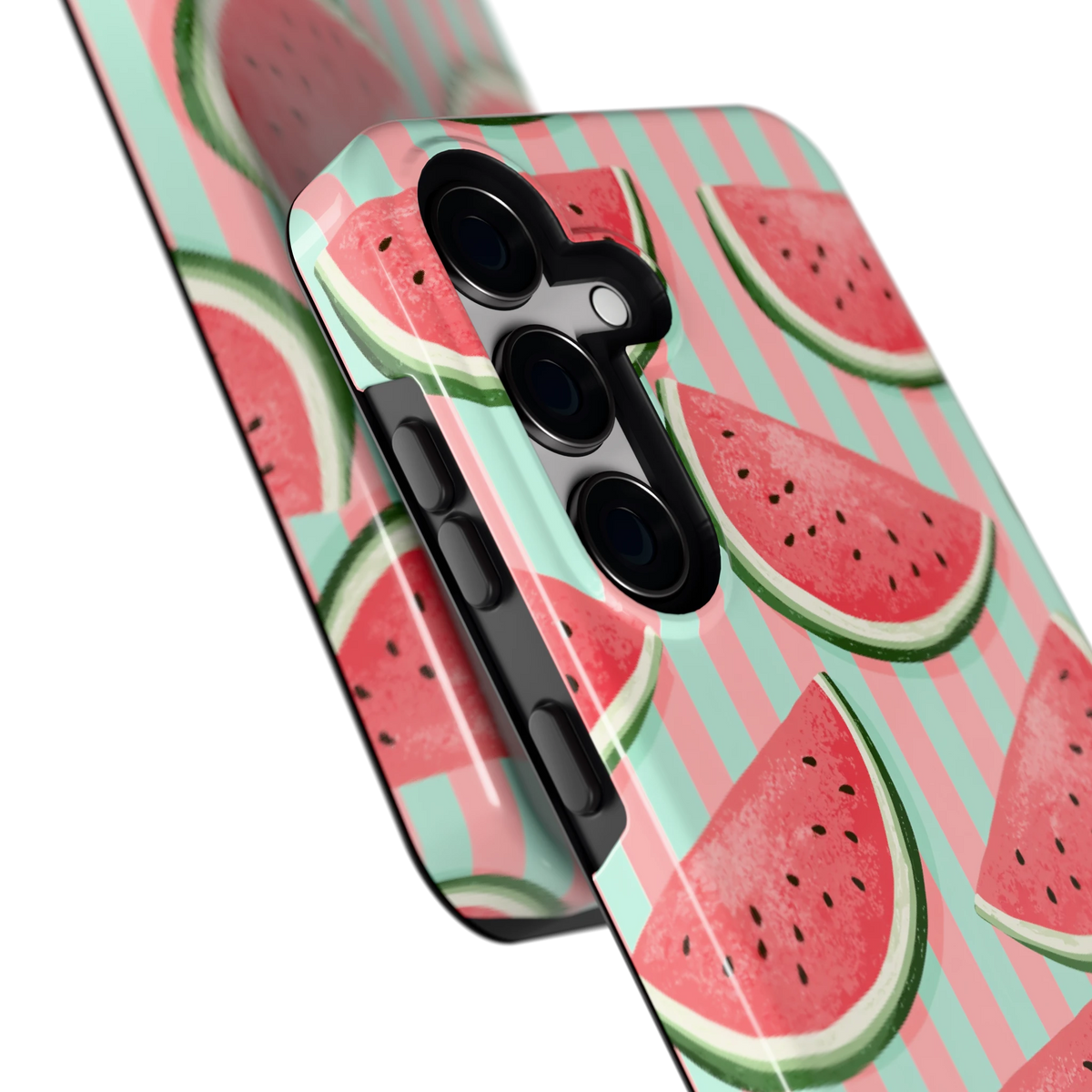 Watermeloenstrepen hoesje voor Galaxy S24, close-up