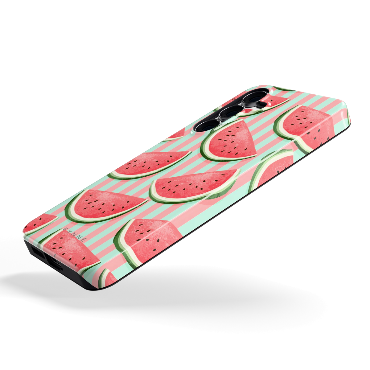 Watermeloenstrepen hoesje voor Galaxy S25 FE, schuin