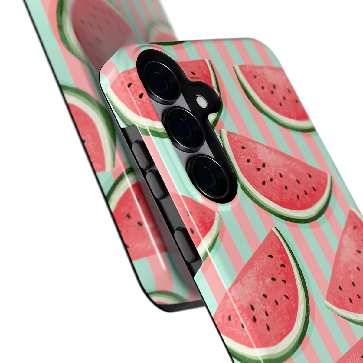 Watermeloenstrepen hoesje voor Galaxy S25+, close-up