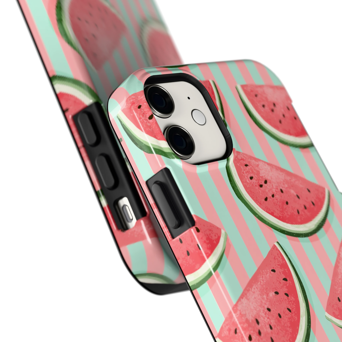 Watermeloenstrepen hoesje voor iPhone 11, close-up