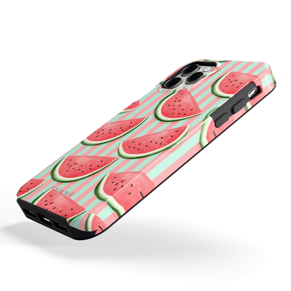 Watermeloenstrepen hoesje voor iPhone 11 Pro, schuin