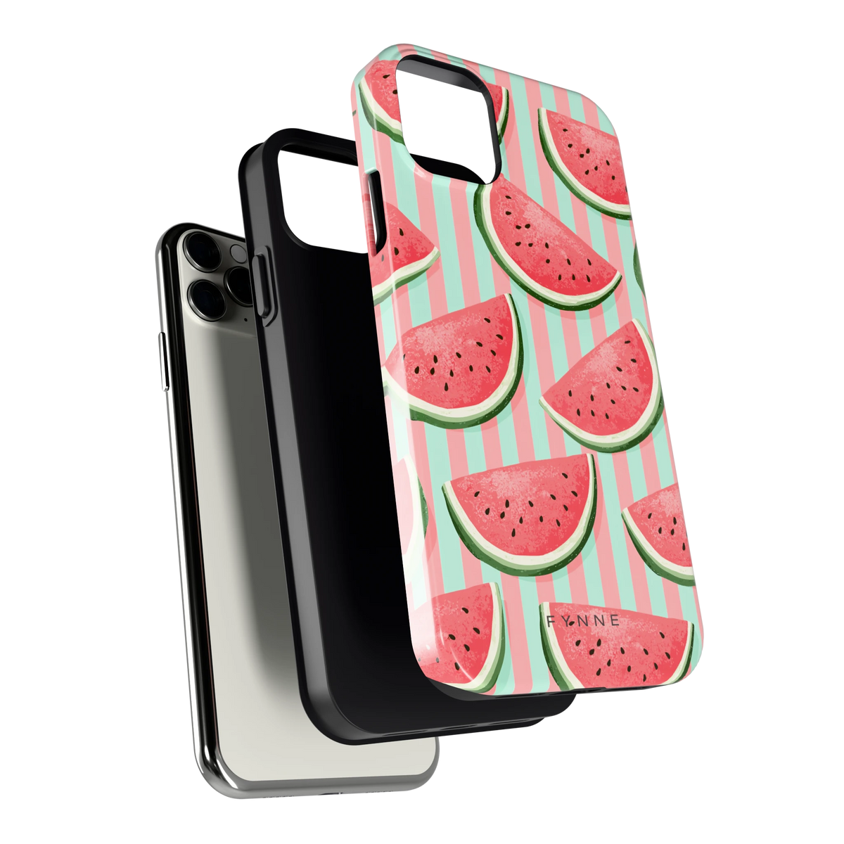 Watermeloenstrepen hoesje voor iPhone 11 Pro Max, los van de telefoon