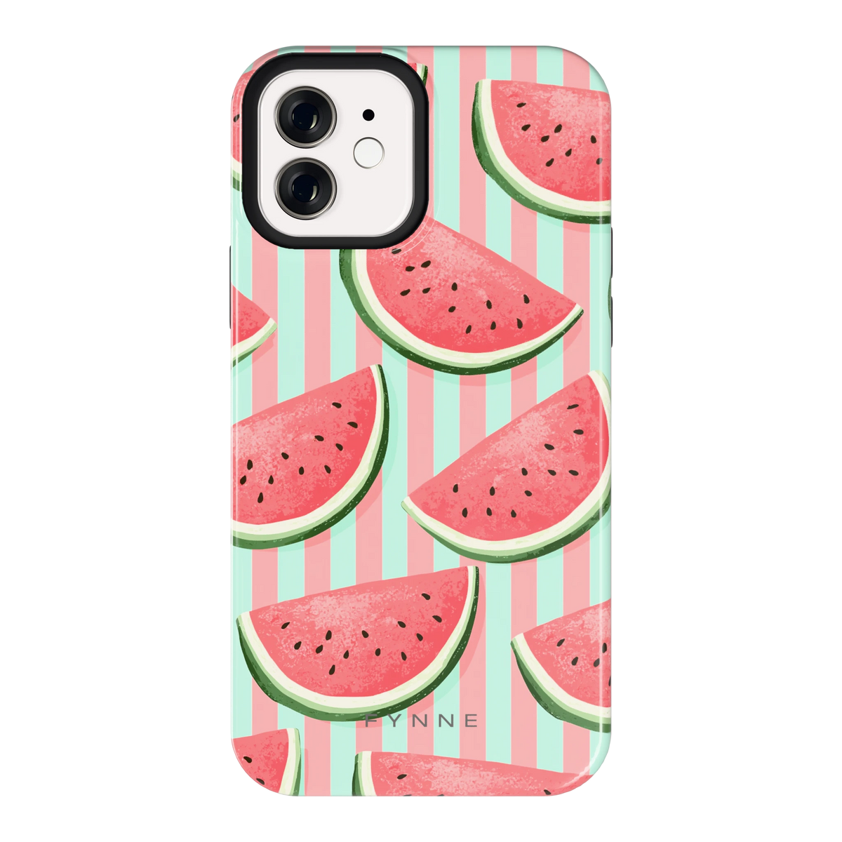 Watermeloenstrepen hoesje voor iPhone 12, achterkant