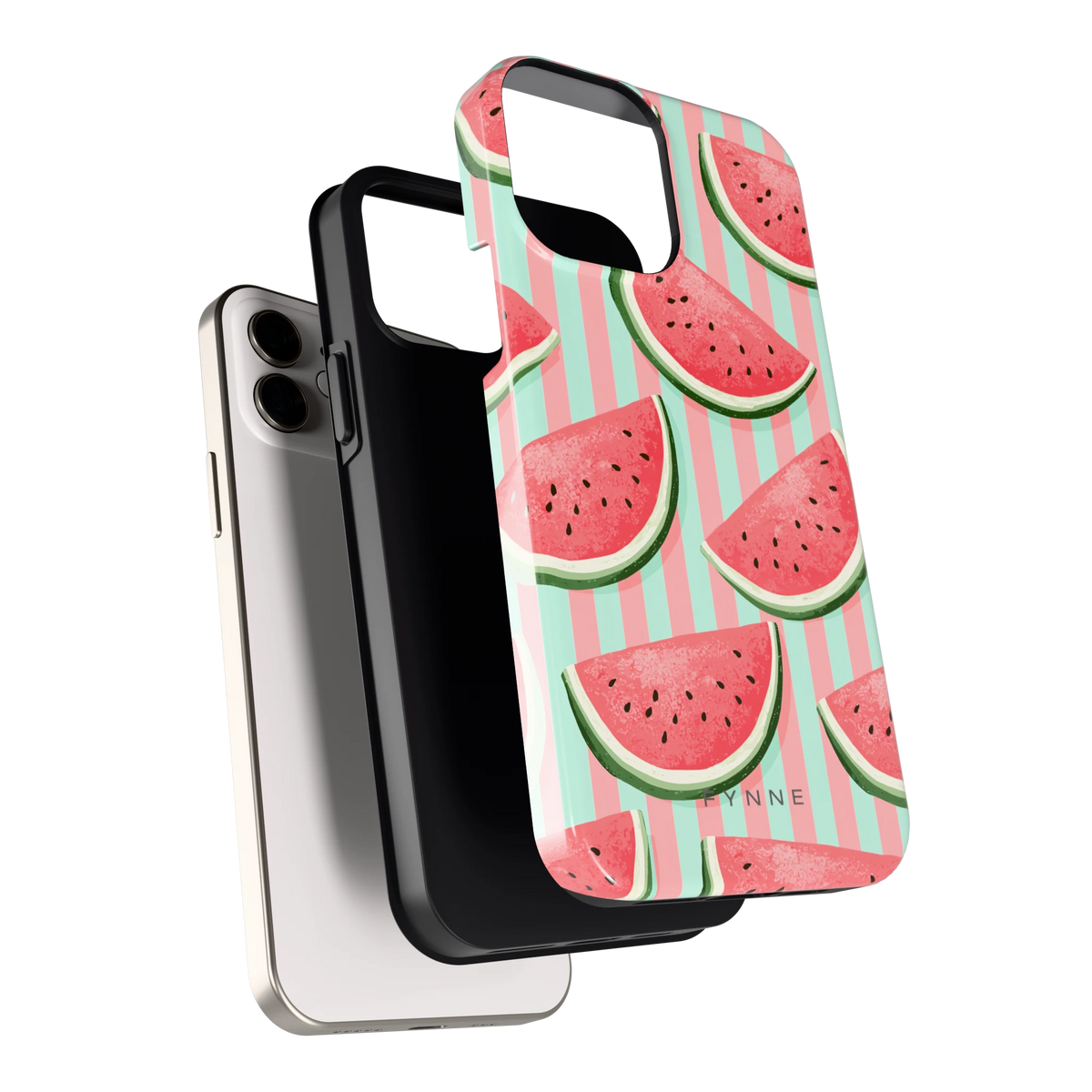 Watermeloenstrepen hoesje voor iPhone 12, los van de telefoon