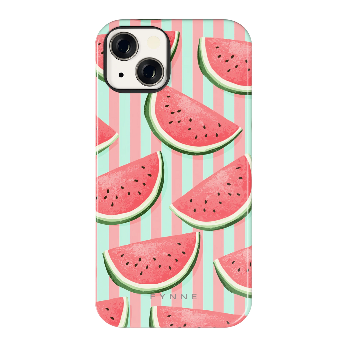 Watermeloenstrepen hoesje voor iPhone 13, achterkant