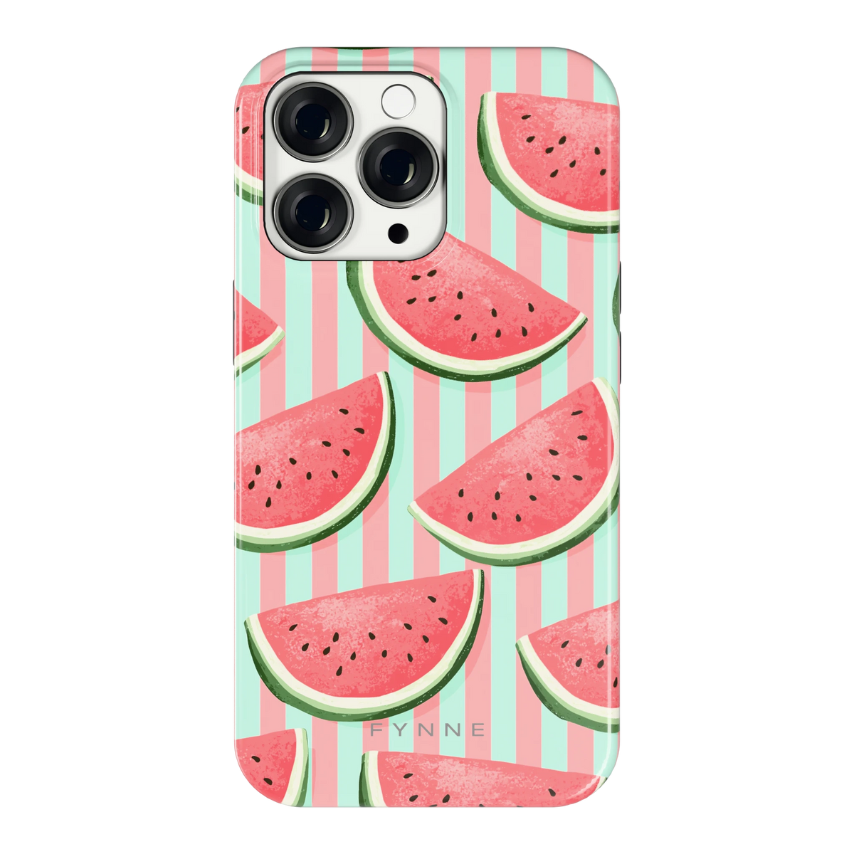 Watermeloenstrepen hoesje voor iPhone 13 Pro, achterkant