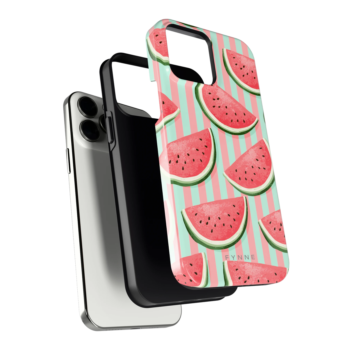 Watermeloenstrepen hoesje voor iPhone 13 Pro Max, los van de telefoon