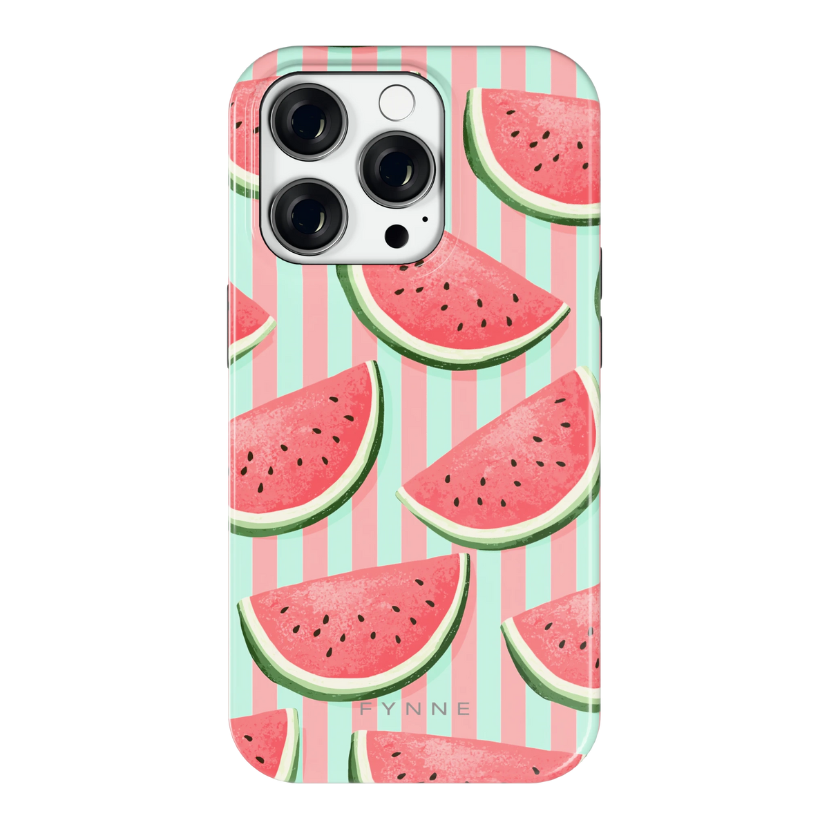 Watermeloenstrepen hoesje voor iPhone 14 Pro, achterkant