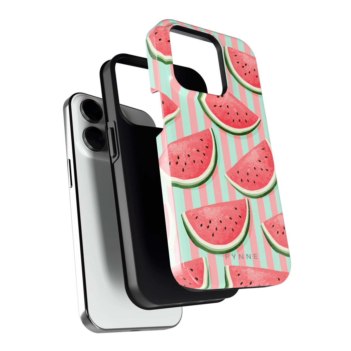 Watermeloenstrepen hoesje voor iPhone 14 Pro, los van de telefoon