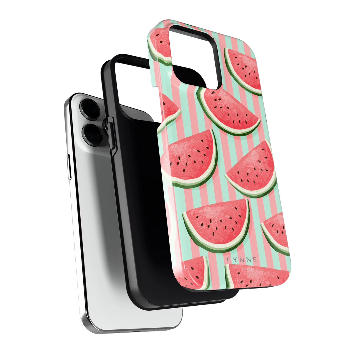 Watermeloenstrepen hoesje voor iPhone 14 Pro Max, los van de telefoon