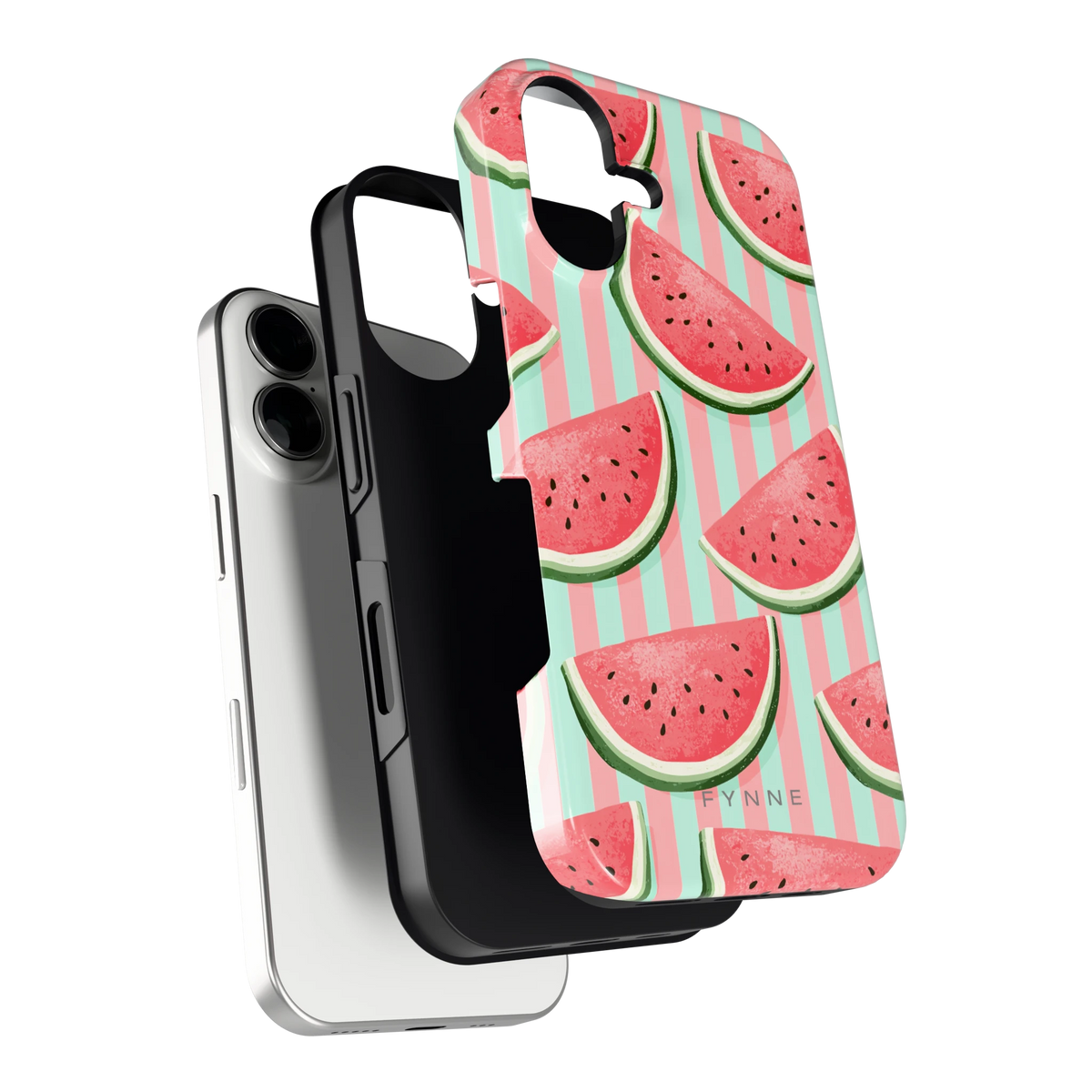 Watermeloenstrepen hoesje voor iPhone 16, los van de telefoon