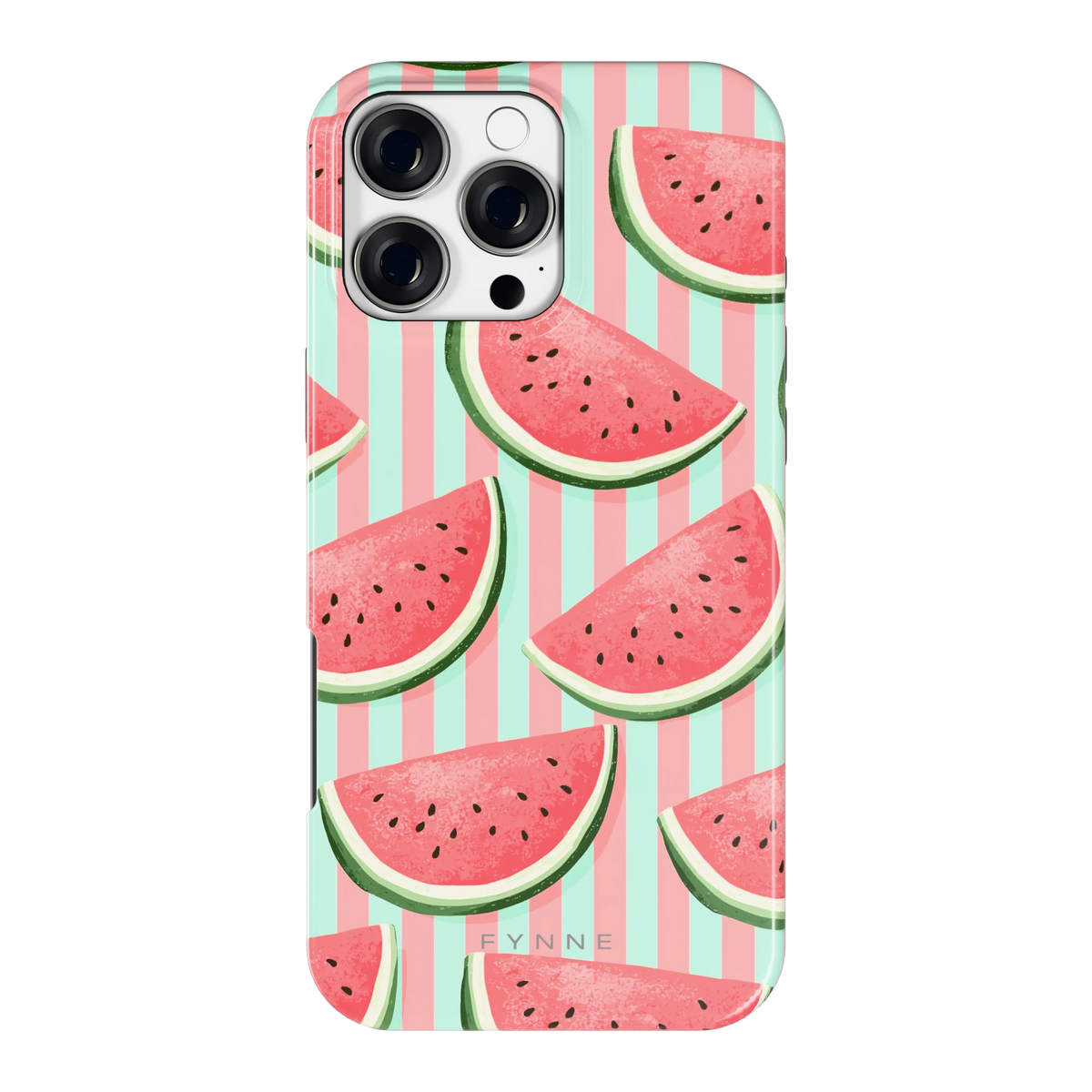 Watermeloenstrepen hoesje voor iPhone 16 Pro Max, achterkant