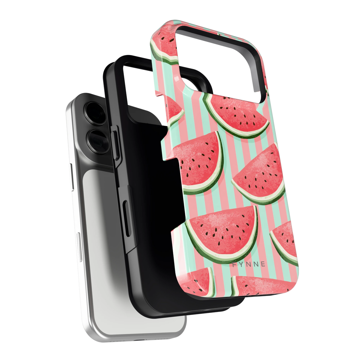 Watermeloenstrepen hoesje voor iPhone 17 Pro, los van de telefoon