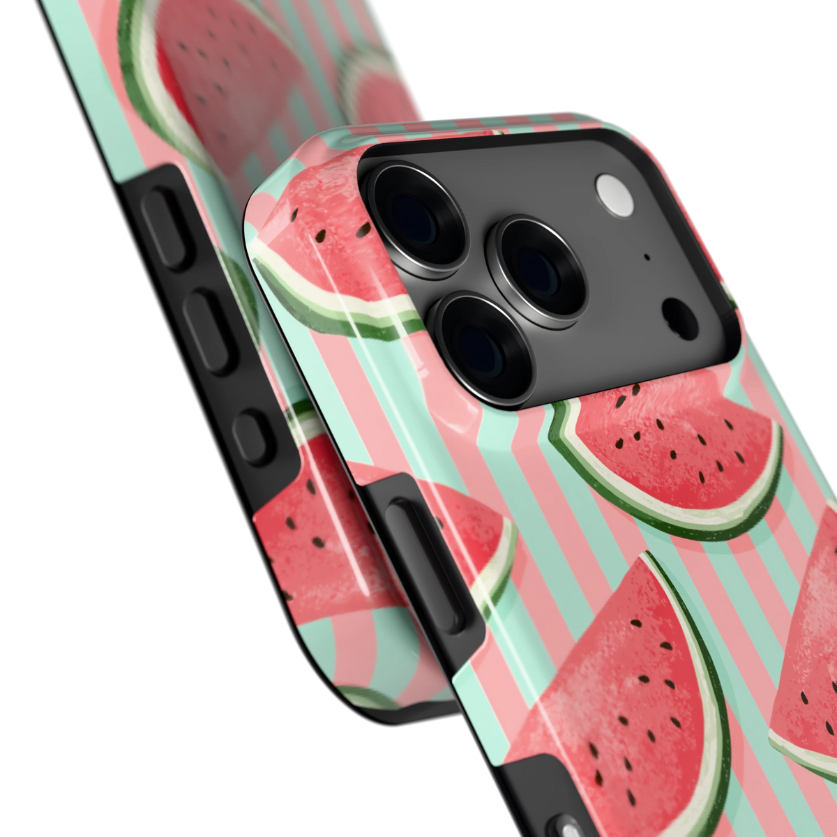 Watermeloenstrepen hoesje voor iPhone 18 Pro, close-up