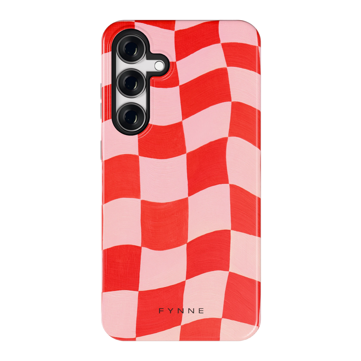 Golvende rode ruit hoesje voor Galaxy S24+, achterkant