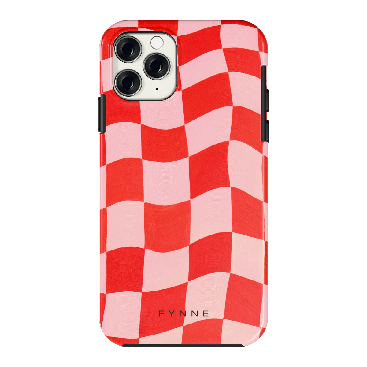 Golvende rode ruit hoesje voor iPhone 11 Pro, achterkant