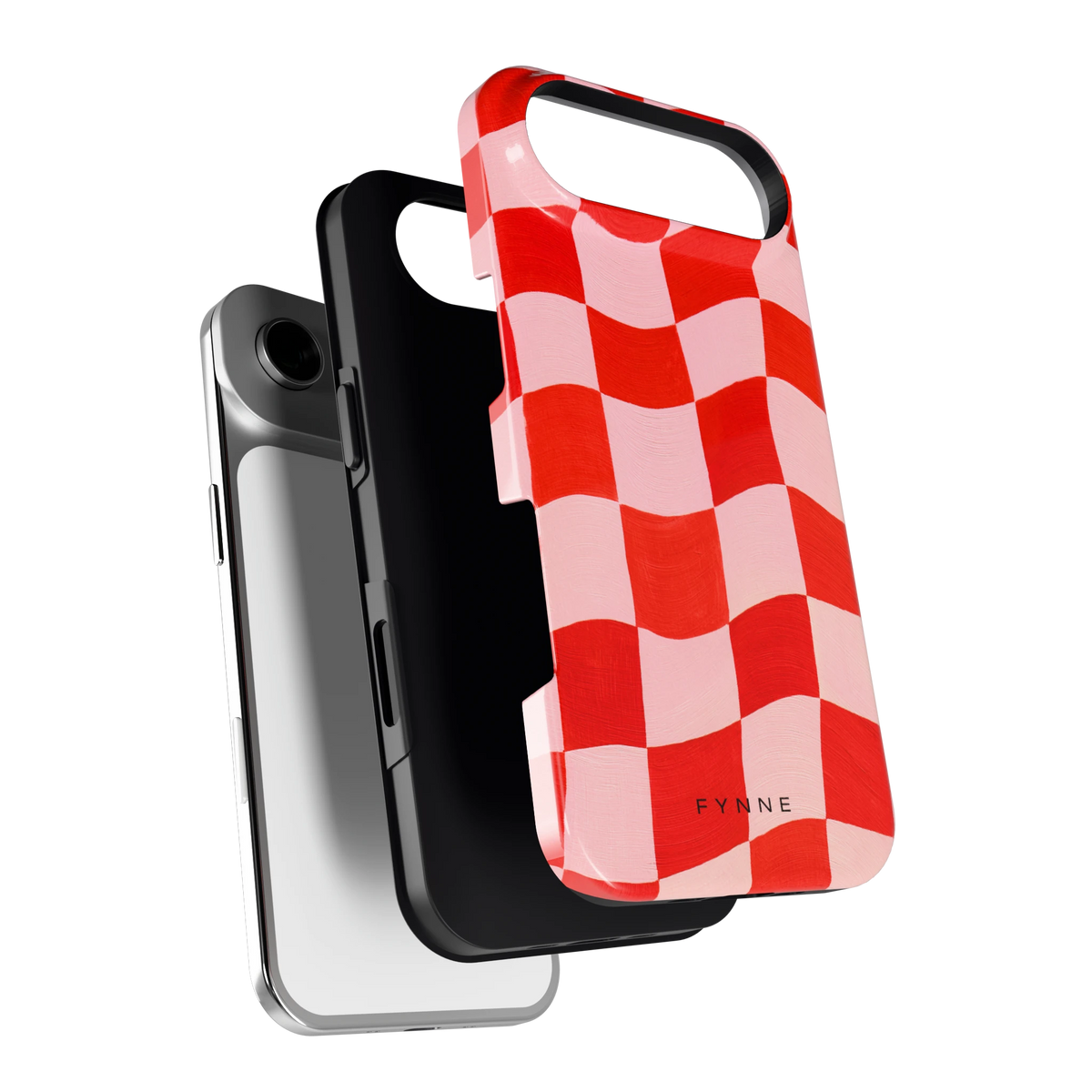 Golvende rode ruit hoesje voor iPhone Air, los van de telefoon
