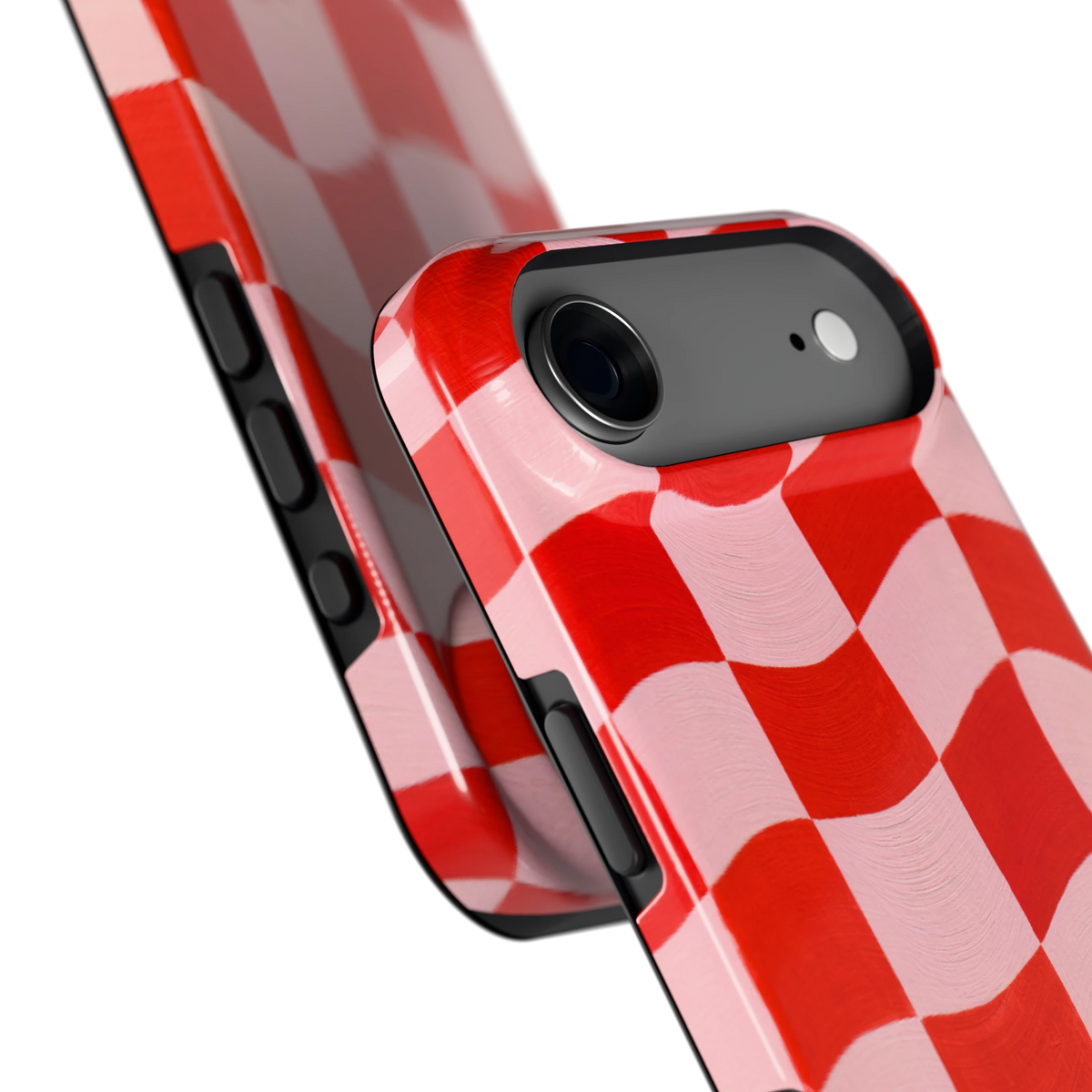 Golvende rode ruit hoesje voor iPhone Air, close-up