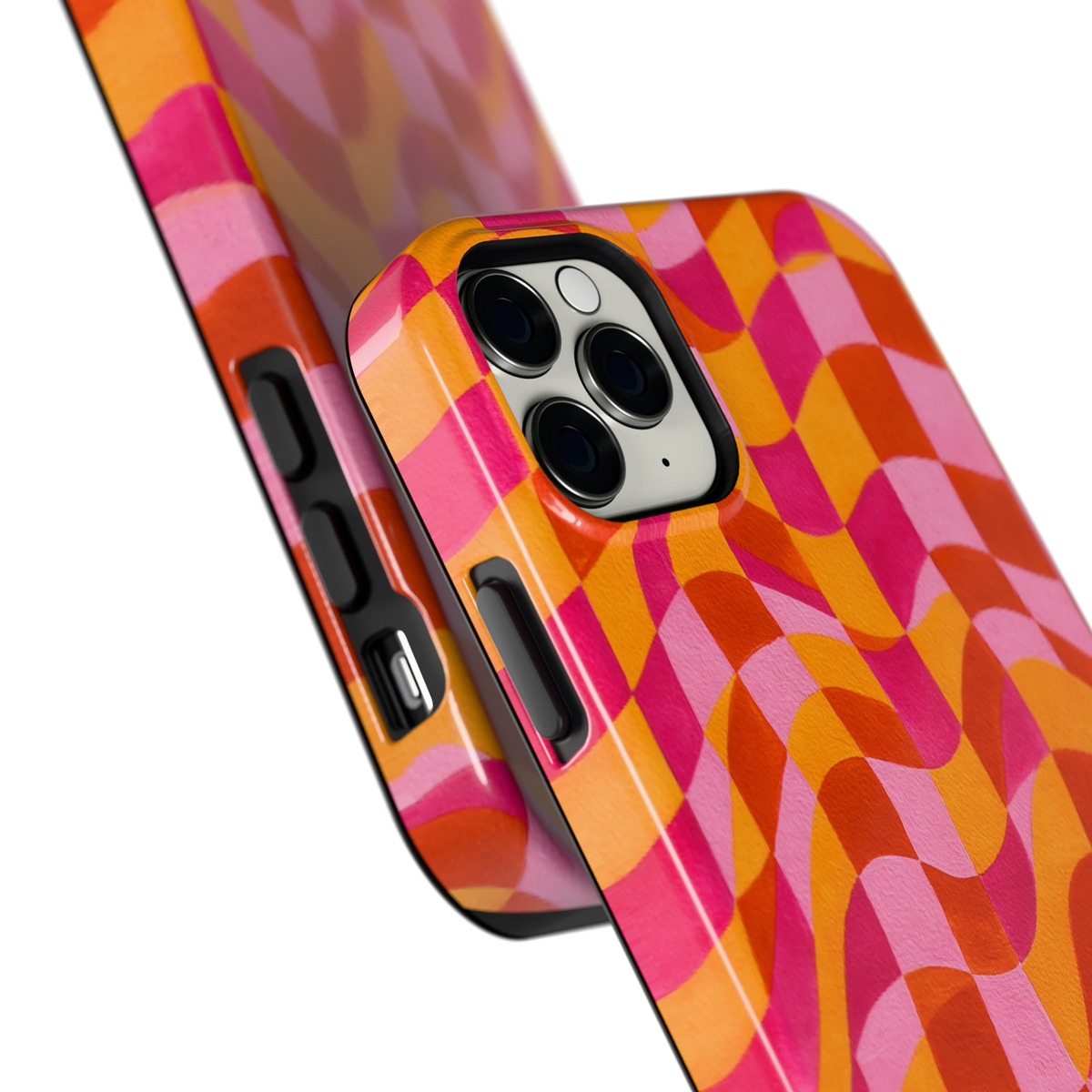 Golvende Blokken hoesje voor iPhone 11 Pro Max, close-up