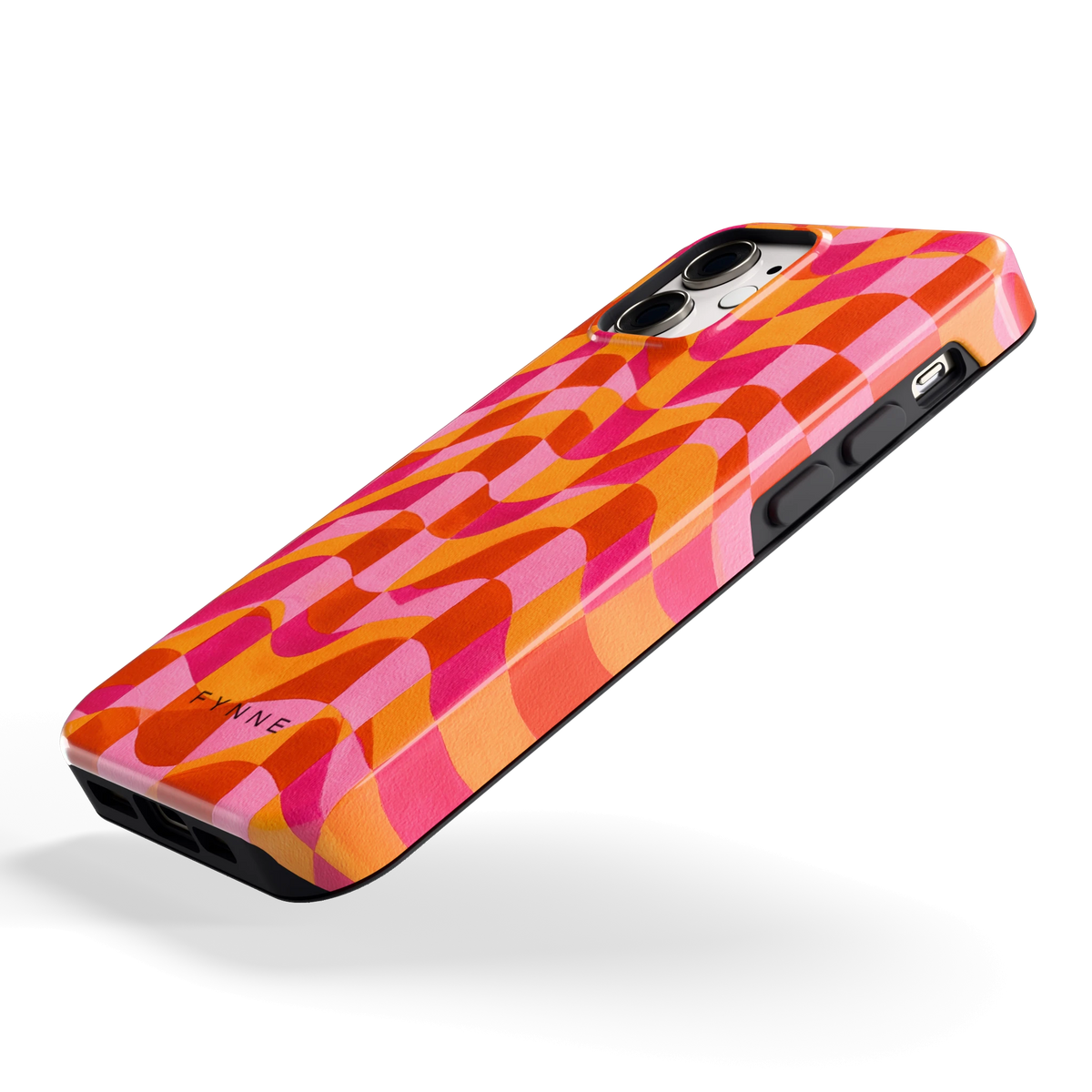 Golvende Blokken hoesje voor iPhone 12 mini, schuin