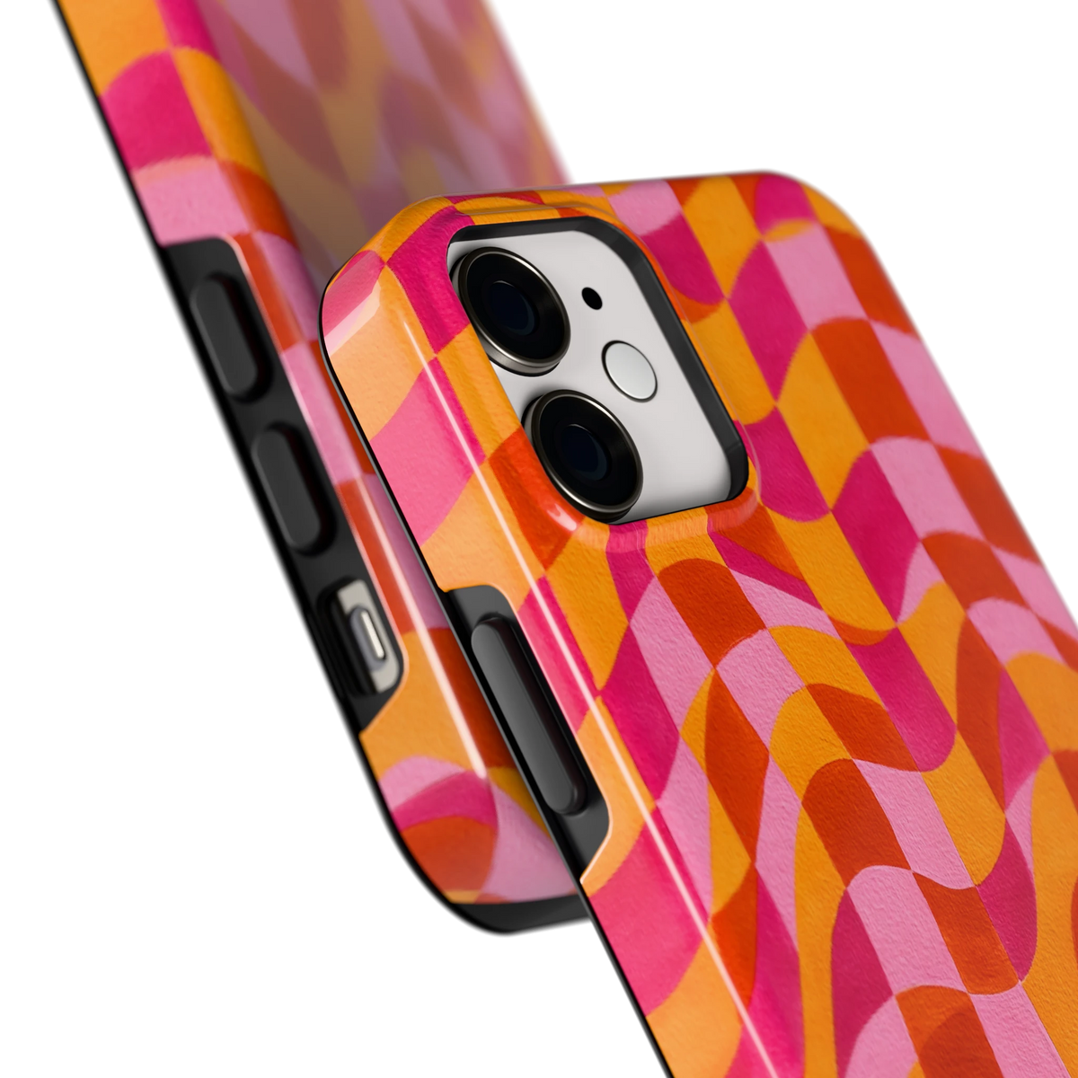 Golvende Blokken hoesje voor iPhone 12 mini, close-up