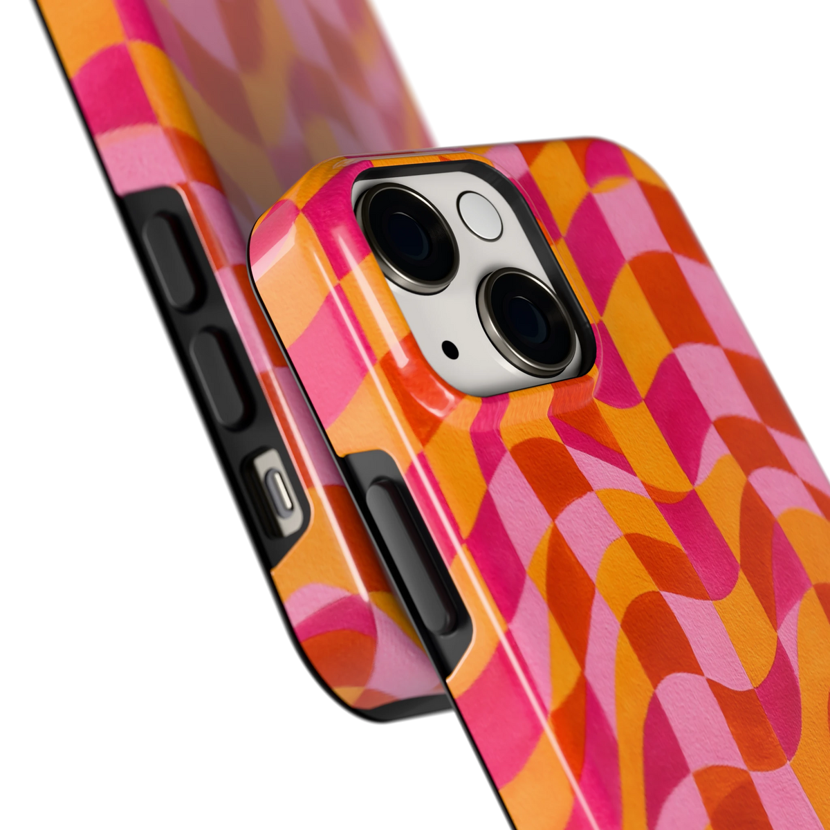 Golvende Blokken hoesje voor iPhone 13 mini, close-up