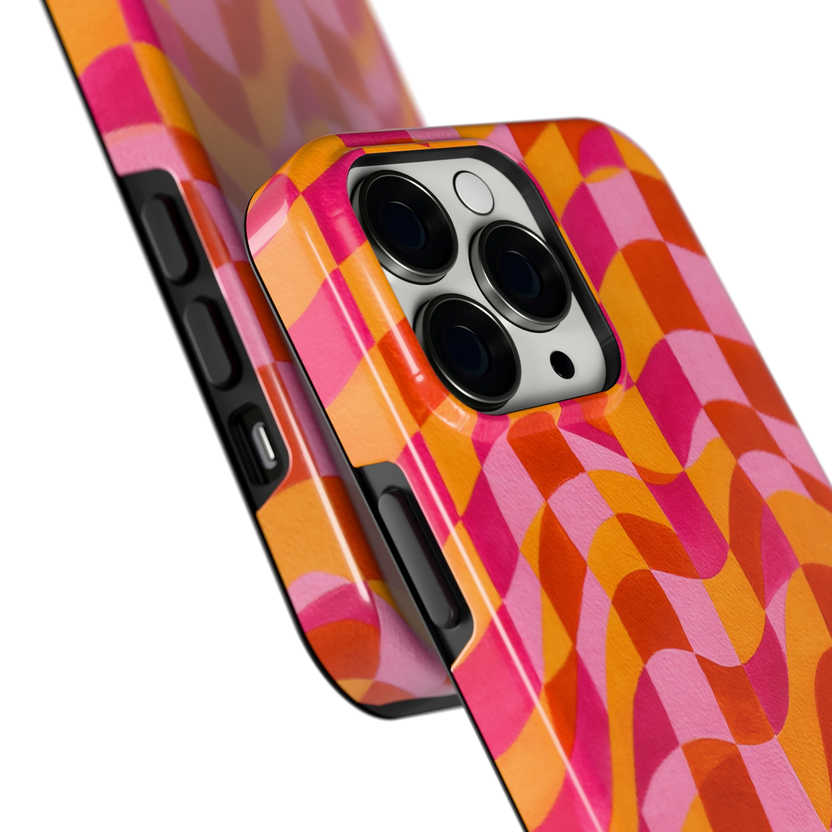 Golvende Blokken hoesje voor iPhone 13 Pro, close-up