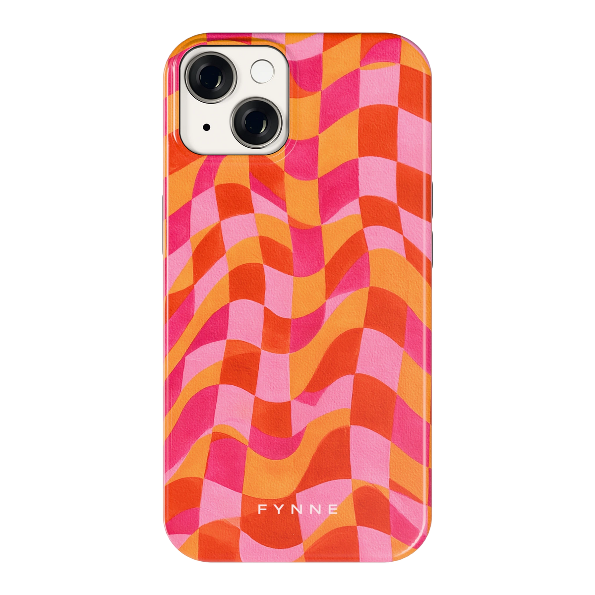 Golvende Blokken hoesje voor iPhone 14, achterkant