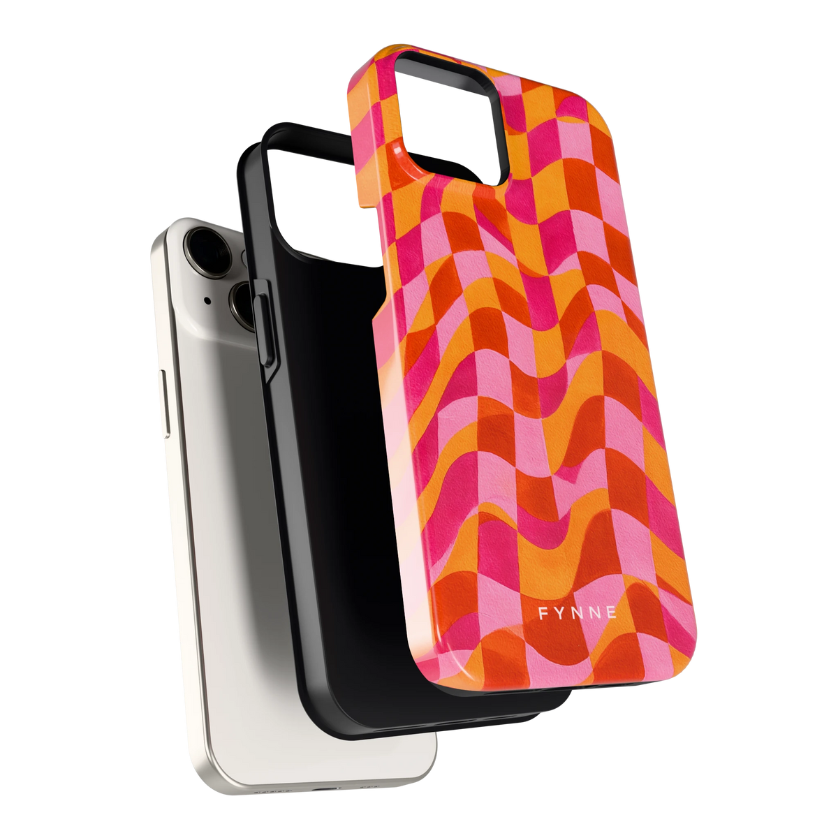 Golvende Blokken hoesje voor iPhone 14, los van de telefoon
