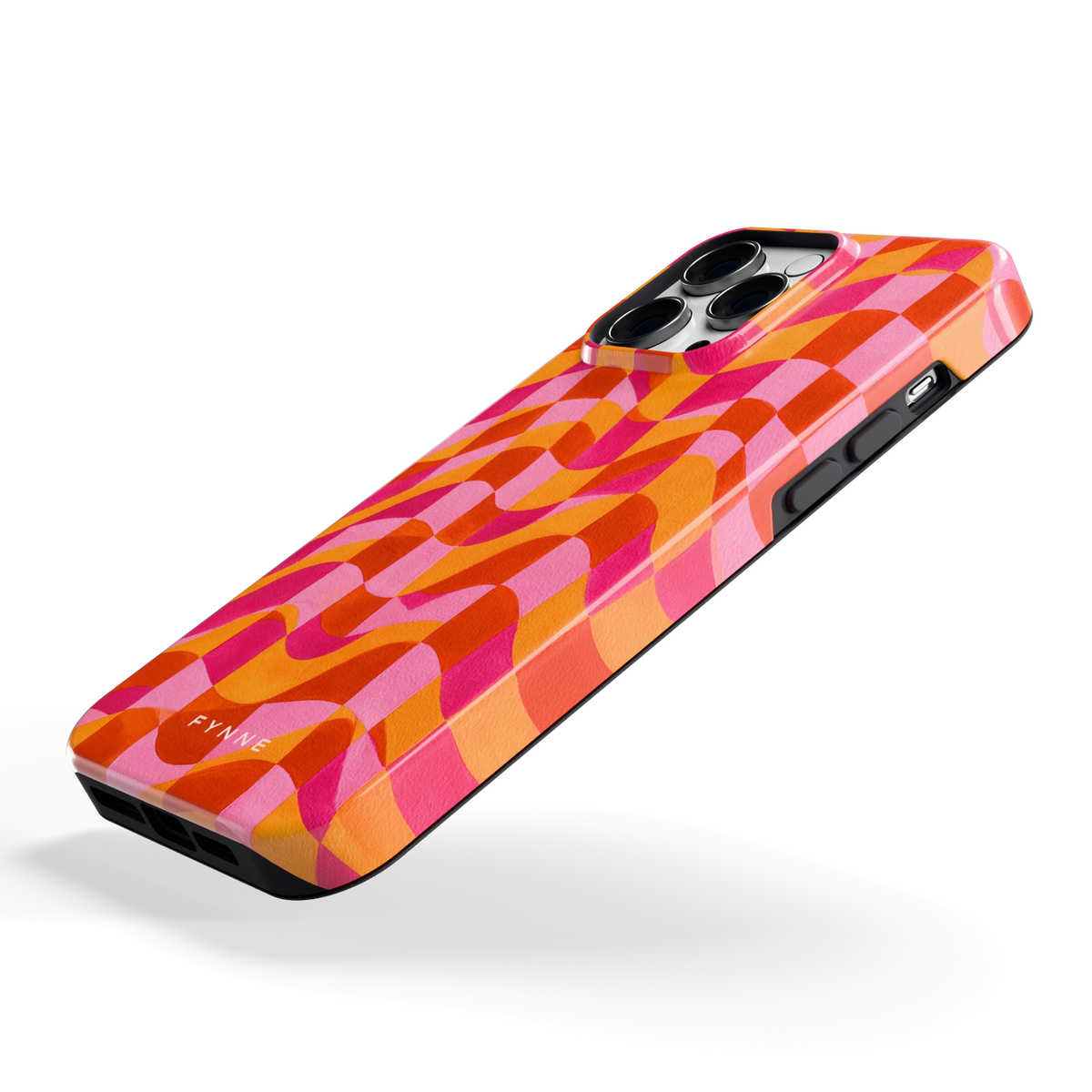 Golvende Blokken hoesje voor iPhone 14 Pro Max, schuin