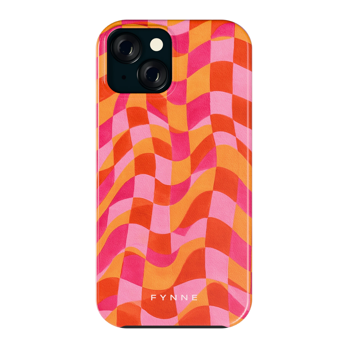 Golvende Blokken hoesje voor iPhone 15, achterkant