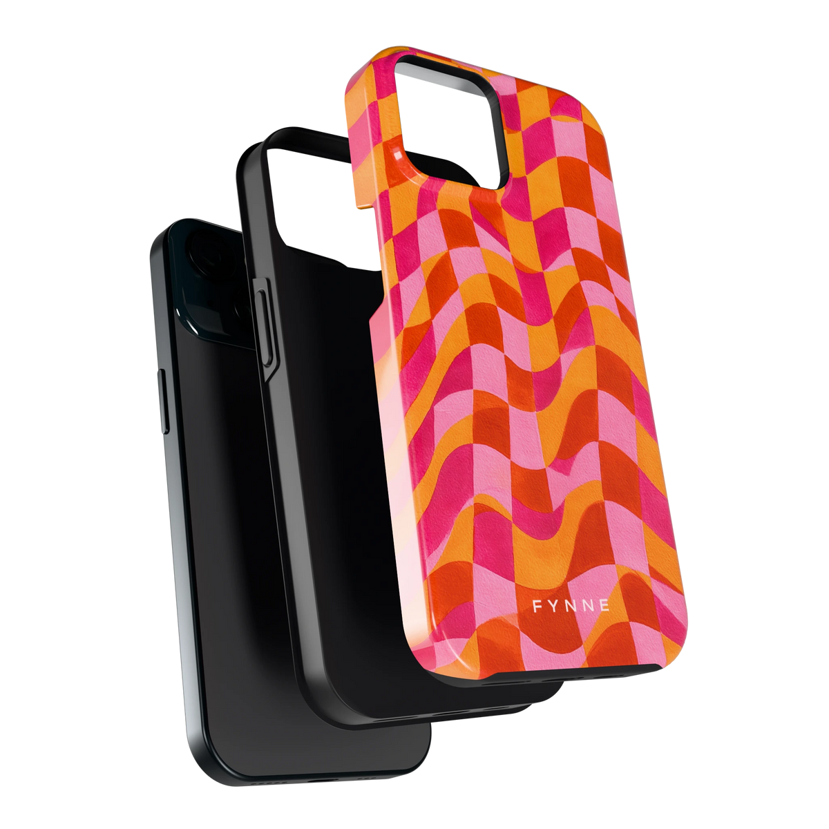 Golvende Blokken hoesje voor iPhone 15, los van de telefoon