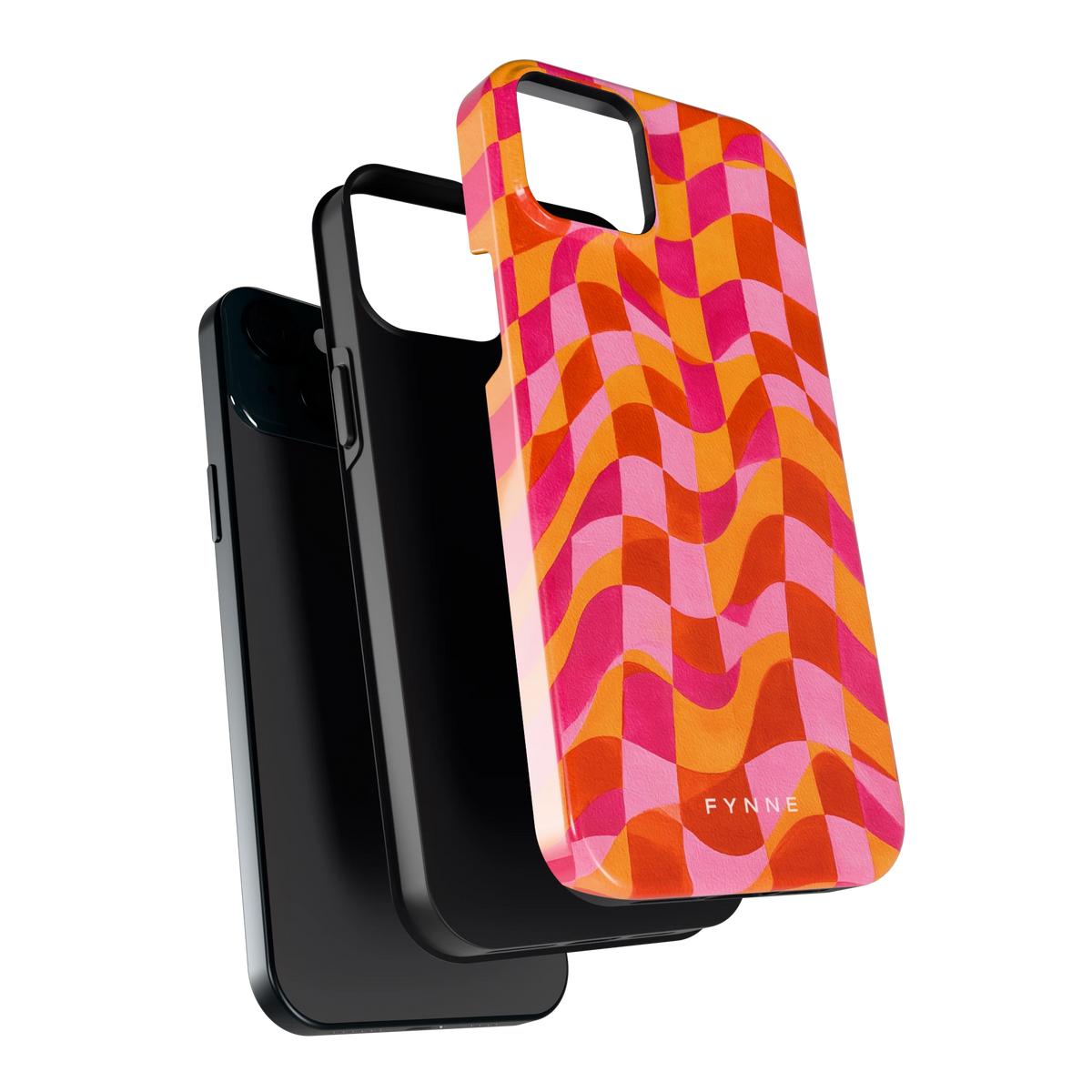 Golvende Blokken hoesje voor iPhone 15 Plus, los van de telefoon