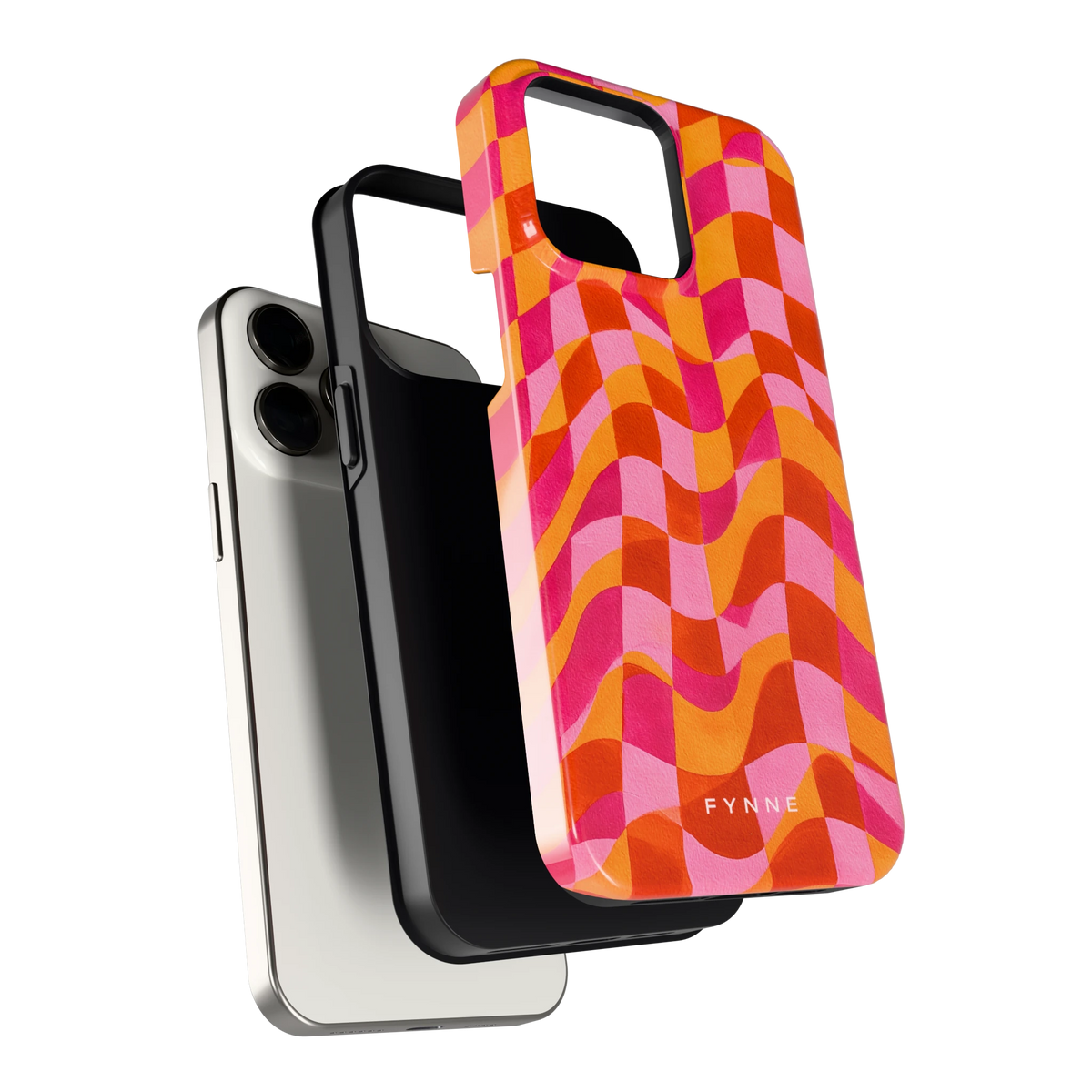 Golvende Blokken hoesje voor iPhone 15 Pro Max, los van de telefoon