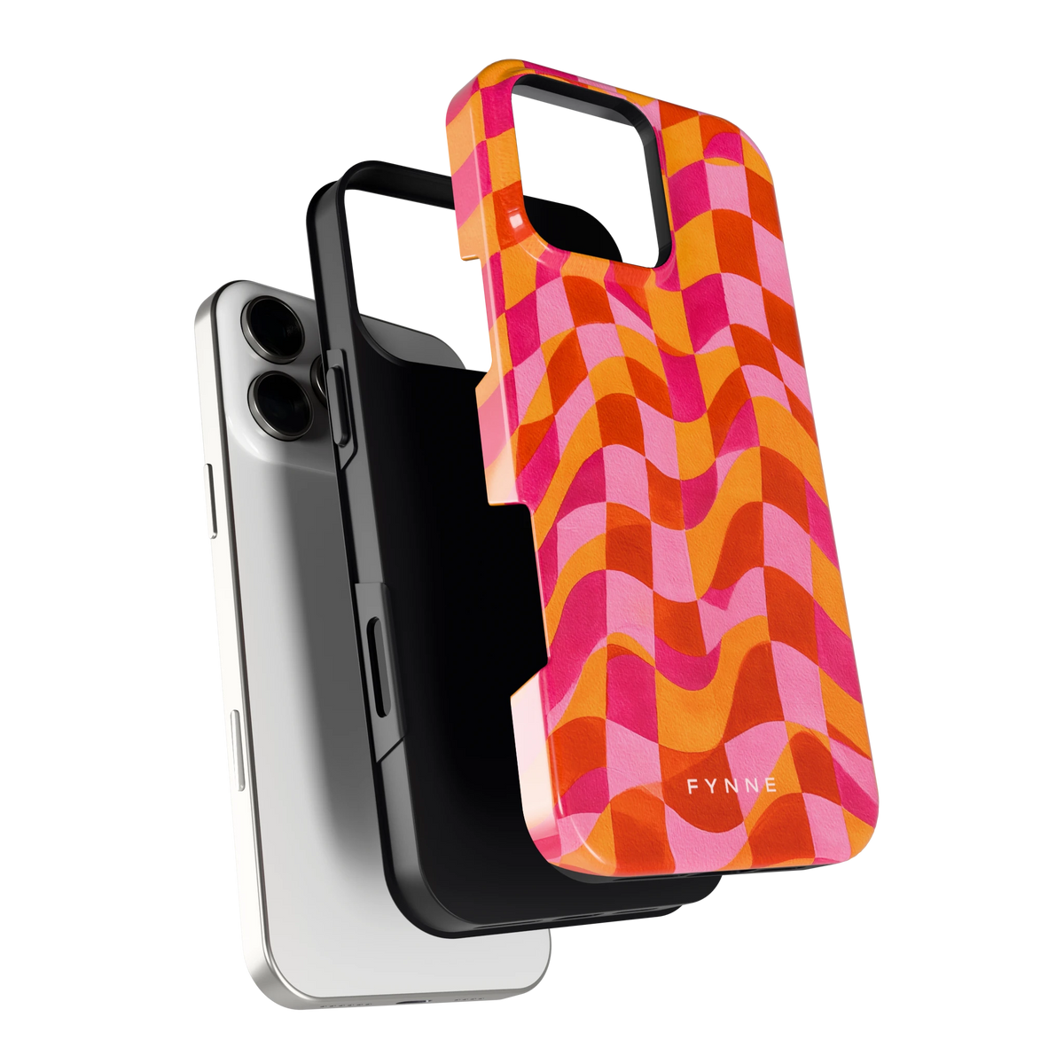 Golvende Blokken hoesje voor iPhone 16 Pro Max, los van de telefoon