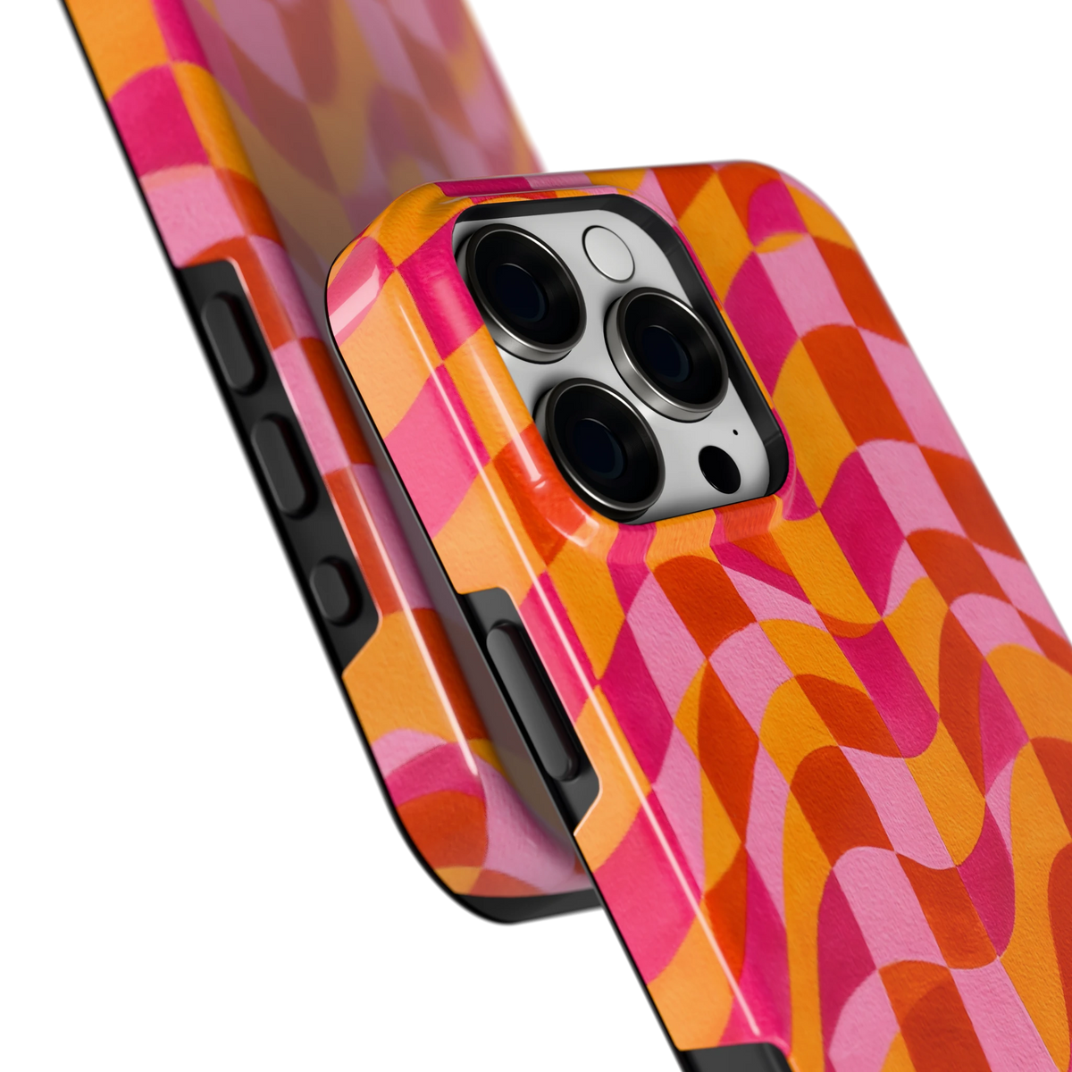 Golvende Blokken hoesje voor iPhone 16 Pro Max, close-up