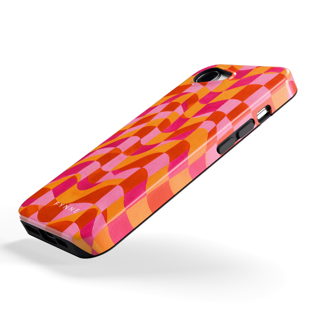 Golvende Blokken hoesje voor iPhone 16e, schuin