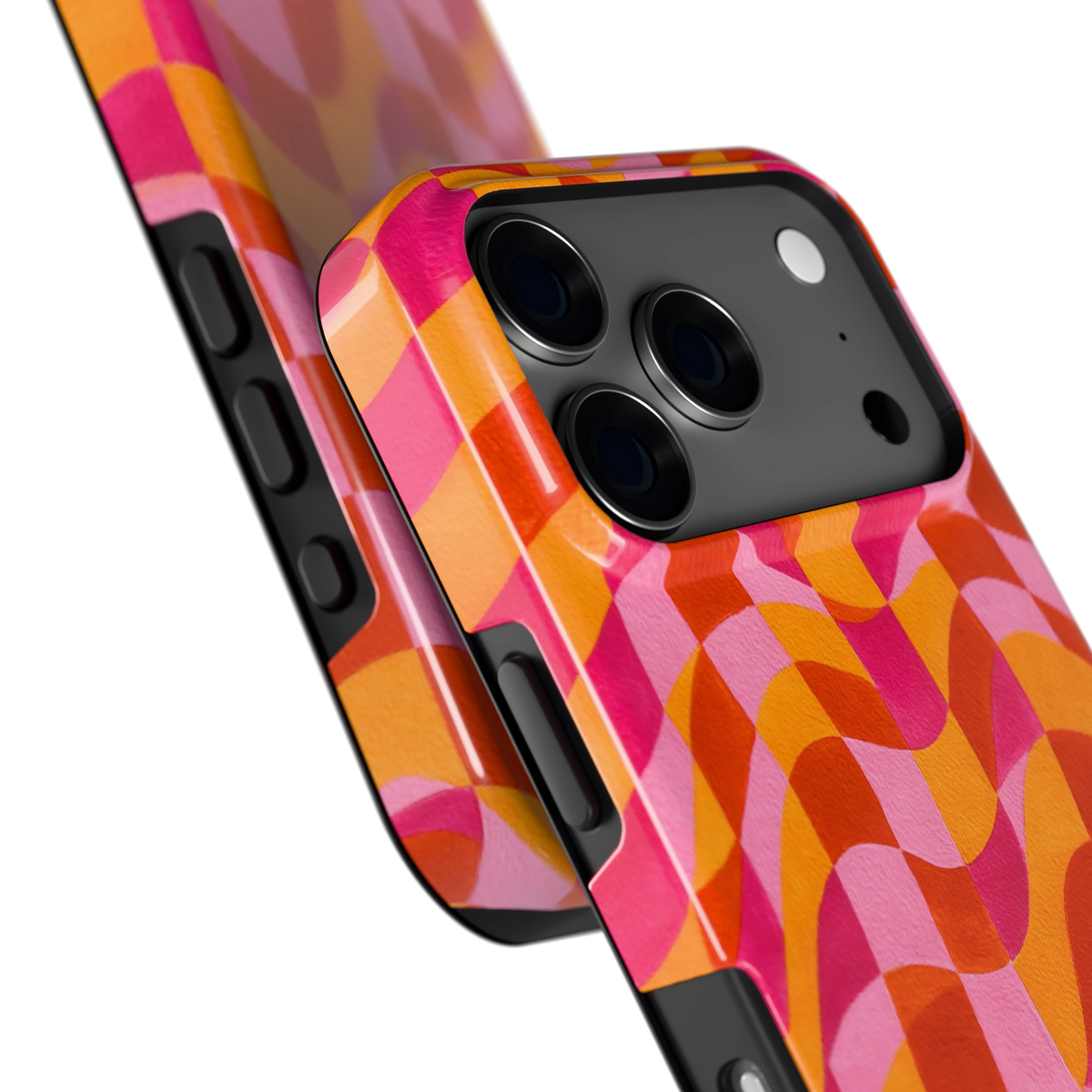 Golvende Blokken hoesje voor iPhone 17 Pro, close-up
