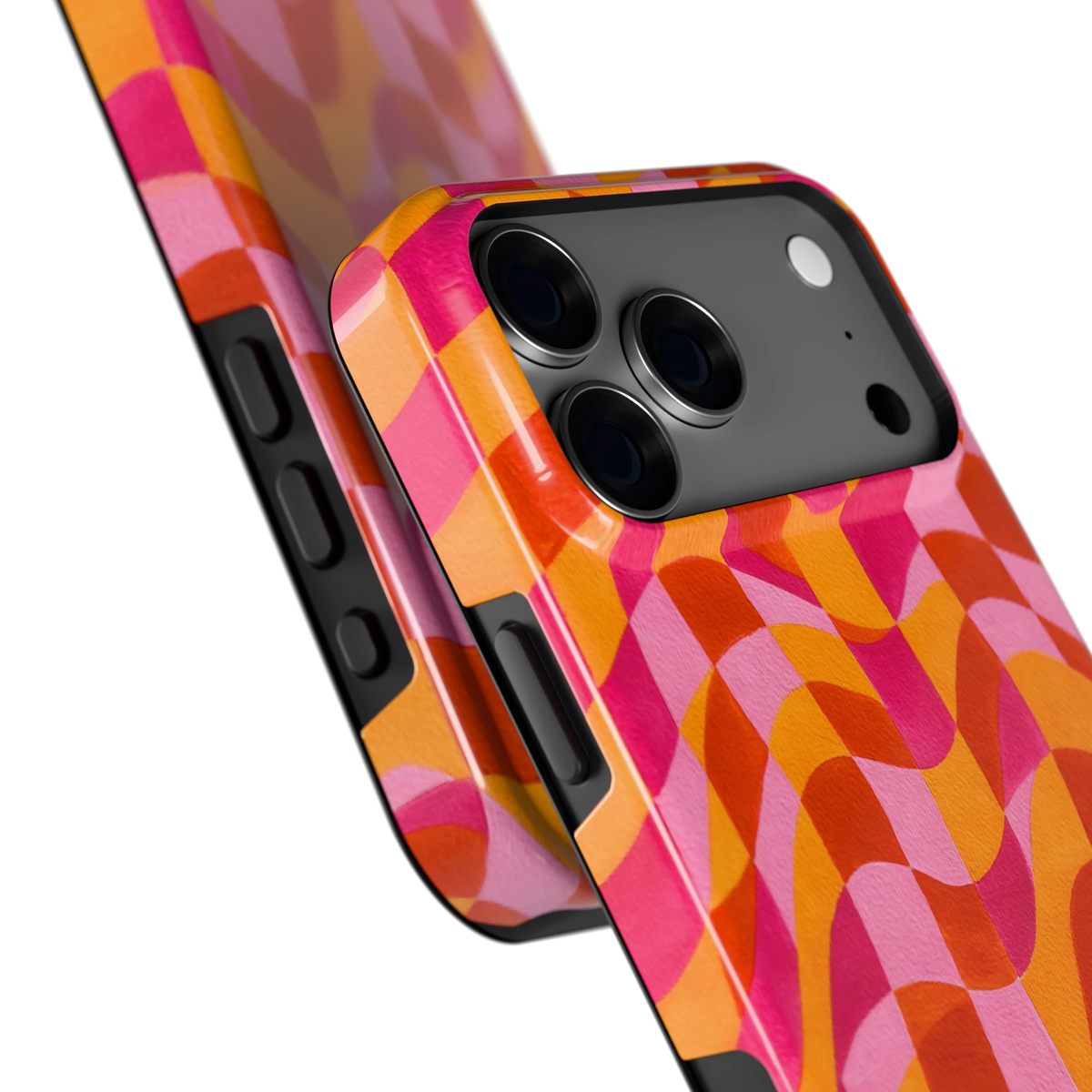 Golvende Blokken hoesje voor iPhone 18 Pro Max, close-up