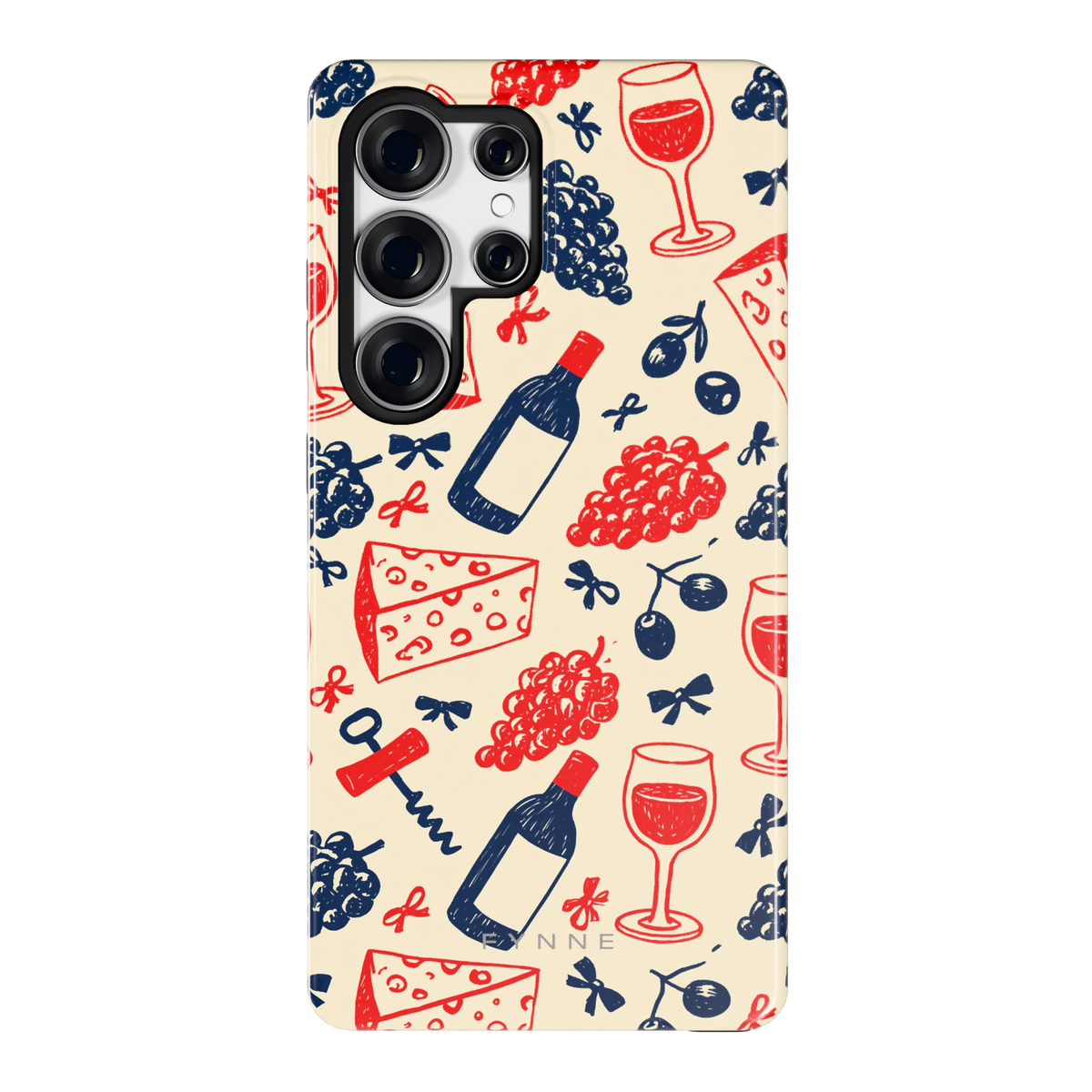 Wijn en Kaas Doodles hoesje voor Galaxy S25 Ultra, achterkant