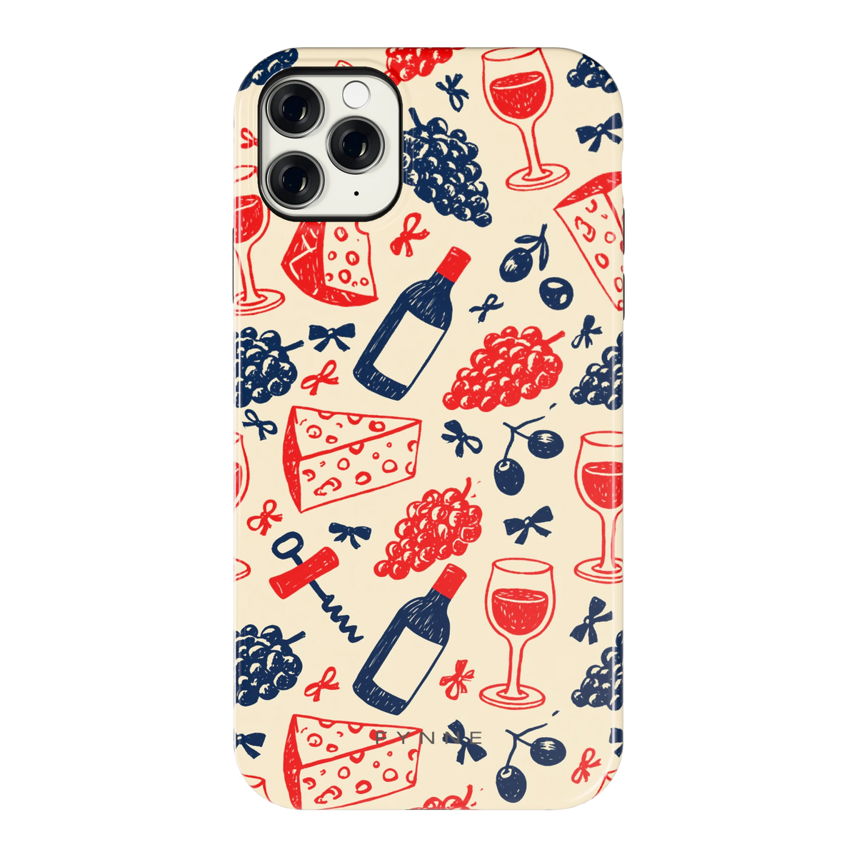 Wijn en Kaas Doodles hoesje voor iPhone 11 Pro Max, achterkant