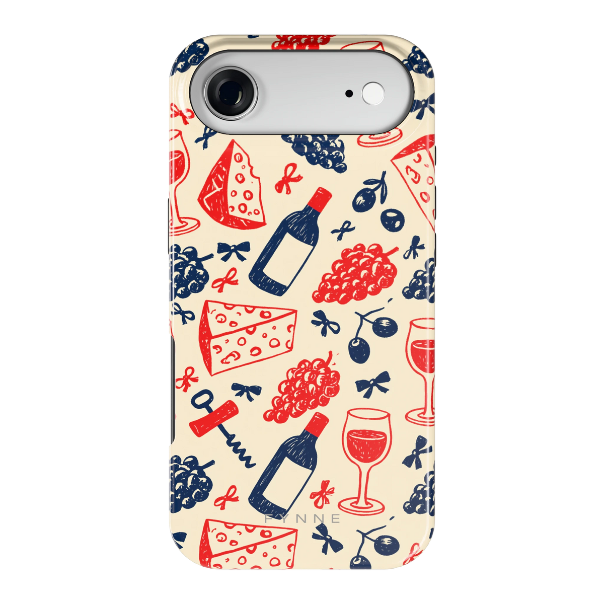 Wijn en Kaas Doodles hoesje voor iPhone Air, achterkant