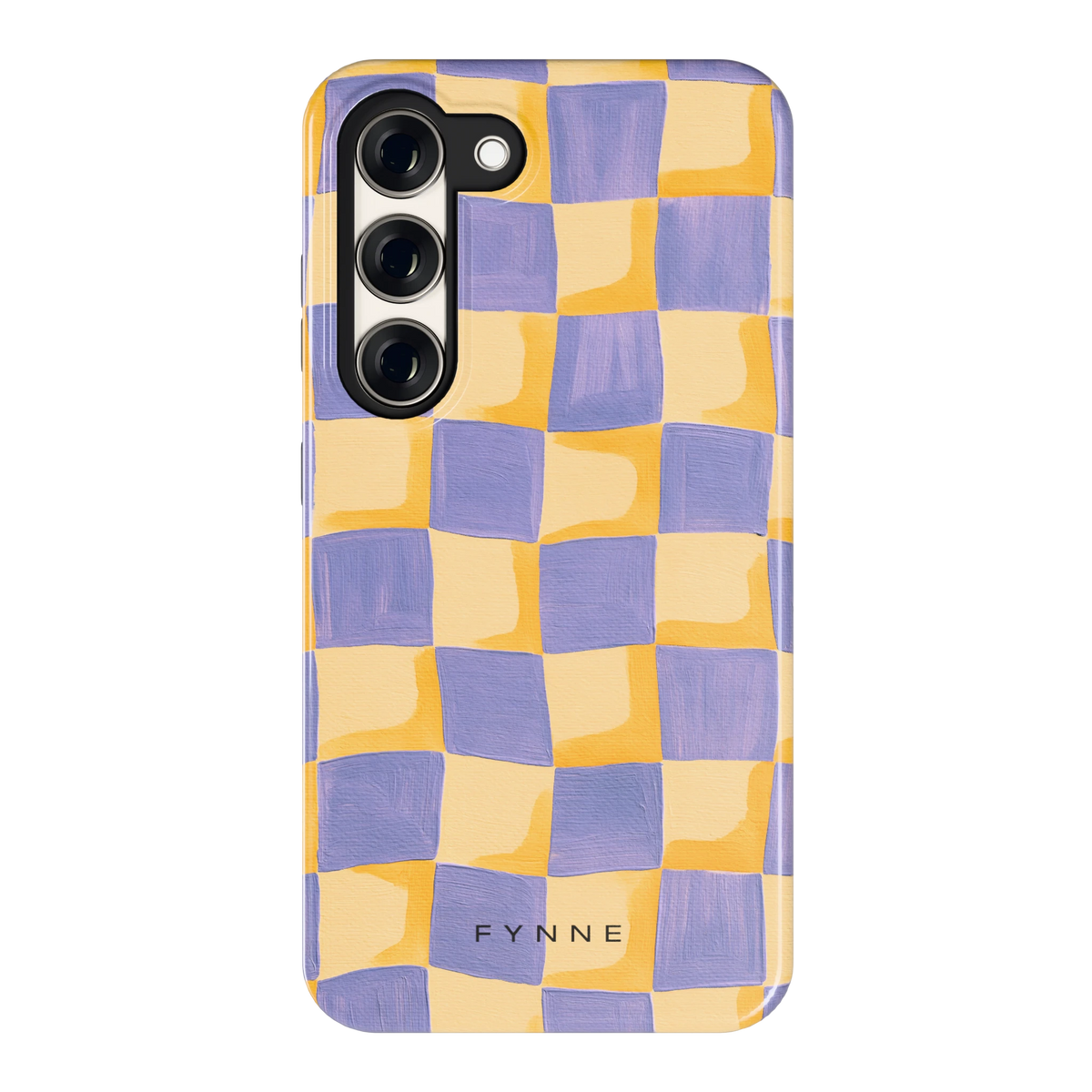 Golvend Dambord hoesje voor Galaxy S23, achterkant