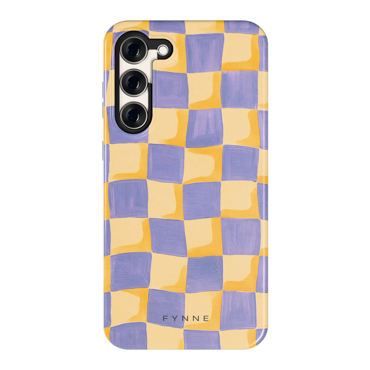 Golvend Dambord hoesje voor Galaxy S23+, achterkant
